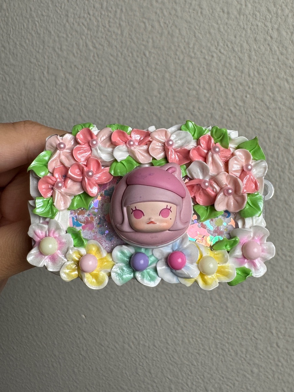 Handmade Molly-Style Phone Clip with Mirror & Charm Loops